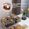 Lifenanny Divided Serving Dish with Lids & Handles, Clear Appetizer Tray Serving Platter with 5 Removable Stackable Snack Bowls for Fruit Candy Nuts Snacks Chips and Dips (Gold)