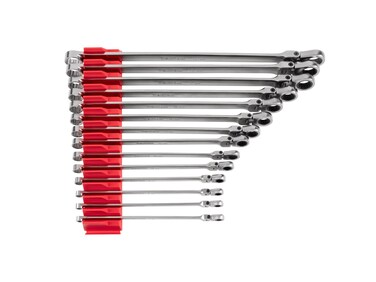Tekton Long Fixed/Flex Head Ratcheting Box End Wrench Set WRB95303