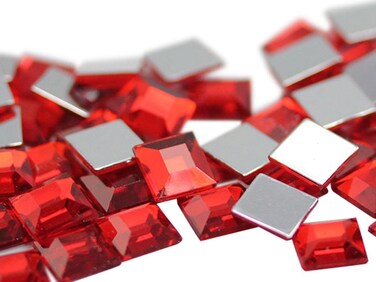 Allstarco 5MM (13/64") Red Ruby Square Acrylic Gems, 100 Pcs