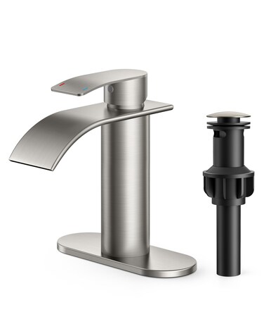 Forious Single Handle Bathroom Faucet 1 or 3 Hole Waterfall Brushed Nickel