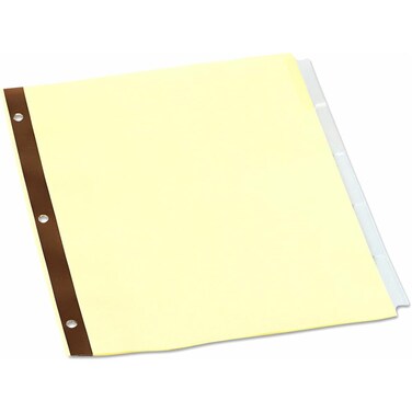 Universal One Extended Insert Indexes, Clear 5-TAB, Letter, Buff, 24 Sets/Box (20861)