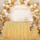 QueenDream Gold Sequin Tablecloth 50X80Inch Glitter Table Cloth Sequin Wedding Fabric