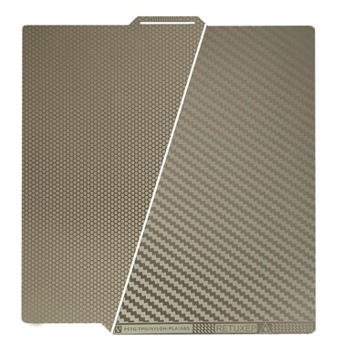 Retuxep Honeycomb+Carbon Fiber Pattern Etched Bambu Build Plate for Bambu Labs X1C/X1/X1E/P1P/P1S/A1 3D Pritner, Double Sided 0.5mm Flexible Sheet Spring Steel Plate for Bambu Lab 3D Printer 257X257MM