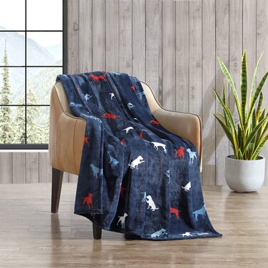 Eddie Bauer Soft Reversible Throw Blanket for Bed & Couch, 50 X 70