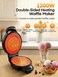 Fohere Waffle Cone Maker Machine and Ice Cream Bowl Maker with Temperature Control, Double Side Nonstick Waffle Bowl Maker with Cone Roller, 7.5 Thin Waffle Maker for Home Kitchen (Black)