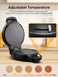 Fohere Waffle Cone Maker Machine and Ice Cream Bowl Maker with Temperature Control, Double Side Nonstick Waffle Bowl Maker with Cone Roller, 7.5 Thin Waffle Maker for Home Kitchen (Black)