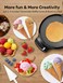 Fohere Waffle Cone Maker Machine and Ice Cream Bowl Maker with Temperature Control, Double Side Nonstick Waffle Bowl Maker with Cone Roller, 7.5 Thin Waffle Maker for Home Kitchen (Black)