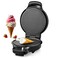 Fohere Waffle Cone Maker Machine and Ice Cream Bowl Maker with Temperature Control, Double Side Nonstick Waffle Bowl Maker with Cone Roller, 7.5 Thin Waffle Maker for Home Kitchen (Black)