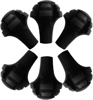 Monfasye Trekking Pole Tips, Rubber End Caps for Hiking Poles, 6 Pack