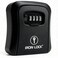 Iron Lock Medium Wall Mount Combination Key Lock Box, Outdoor (Black)