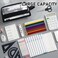 Four Candies Grid Mesh Pencil Case, Clear Double-Layer with Handle (Black)