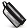Four Candies Grid Mesh Pencil Case, Clear Double-Layer with Handle (Black)