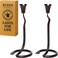 Rtzen Taper Blacksmith Candle Holders, Stylish Elegant, Black, 2 Pack Set