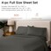 Threadmill 800 Thread Count Cotton Full Sheet Set, Sateen, Solid, Dark Grey