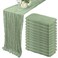 Fivenl 35X72 Inch Sage Green Cheesecloth Table Runner Fall Boho Wedding Decor