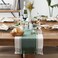 Dii Dobby Stripe Table Runner, 13X72 Dark Green &amp; Cream Background