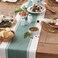 Dii Dobby Stripe Table Runner, 13X72 Dark Green &amp; Cream Background