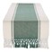 Dii Dobby Stripe Table Runner, 13X72 Dark Green &amp; Cream Background