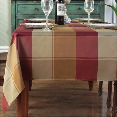 Sastybale Rectangle Tablecloth, 52" X 70" Checkered, Red