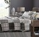 Jessy Home King Size Bedspread Set - Plaid Patchwork Stripe Modern Quilt Bedspread Bedding - Soft Lightweight Reversible Home Bedding - Black, White, Grey
