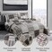 Jessy Home King Size Bedspread Set - Plaid Patchwork Stripe Modern Quilt Bedspread Bedding - Soft Lightweight Reversible Home Bedding - Black, White, Grey