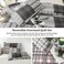 Jessy Home King Size Bedspread Set - Plaid Patchwork Stripe Modern Quilt Bedspread Bedding - Soft Lightweight Reversible Home Bedding - Black, White, Grey