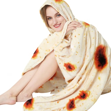 LetsFunny Double Sided Realistic Burrito Taco Tortilla Wrap Blankets, 60IN