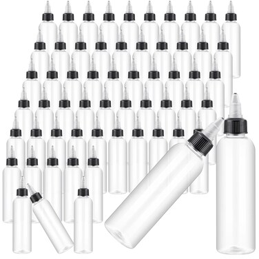 Irenare 30 Pcs 4 Oz Plastic Squeeze Bottles with Top Cap Bulk, Clear