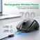 TechRise Bluetooth Mouse (BT5.0/3.0 &amp; 2.4G) Rechargeable Wireless Mouse, 4800 Dpi Optical Tracking, 6 Adjustable Dpi, 2.4GHz with USB a Receiver, Quiet Clicks, Ergonomic Grips, 6 Buttons - Grey
