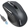 TechRise Bluetooth Mouse (BT5.0/3.0 &amp; 2.4G) Rechargeable Wireless Mouse, 4800 Dpi Optical Tracking, 6 Adjustable Dpi, 2.4GHz with USB a Receiver, Quiet Clicks, Ergonomic Grips, 6 Buttons - Grey