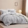 Bedsure Boho Tufted Light Grey Comforter Set, Farmhouse-Style Bedding Queen