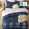 Bedsure Boho Tufted Navy Comforter Set, Farmhouse-Style Bedding Queen