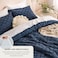 Bedsure Boho Tufted Navy Comforter Set, Farmhouse-Style Bedding Queen