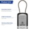Iron Lock Key Lock Box with Code, Portable Cable Shackle (Small, Grey)