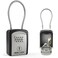 Iron Lock Key Lock Box with Code, Portable Cable Shackle (Small, Grey)