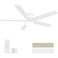 EasyNice 52 Inch White Flush Mount Ceiling Fan with Light and Remote