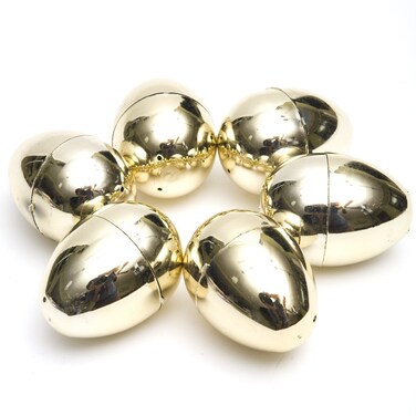 Fun Express Golden Metallic Eggs for Easter (12 Piece Pack) Party Supplies, Easter Basket Stuffers