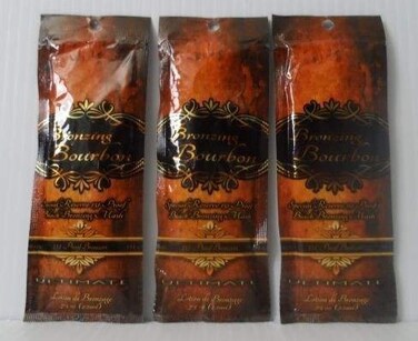 Ultimate 3 Packets Ultimate Bronzing Bourbon Black Bronzer Tanning Lotion.75 Oz.