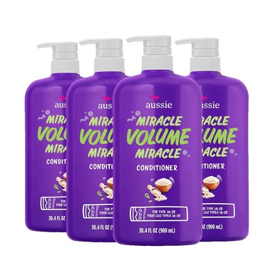 Aussie Miracle Volume Conditioner, Paraben-Free, Volumizing, 30.4 Oz, 4-Pack