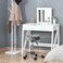 Homcom Round Rolling Stool, Height Adjustable Vanity Chair, Grey