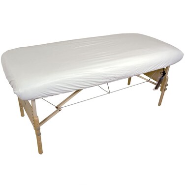 Body Linen 10 Pack Protective Massage Table Cover - Reusable Massage Table Barrier with Wipe Clean Surface. Waterproof Pul Material, Machine Washable. - White