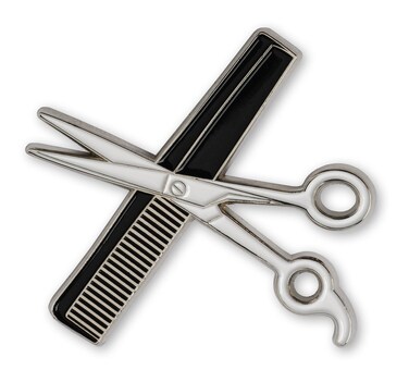 Md Shear and Comb Lapel Pin for Barbers (Black)