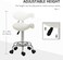 Homcom Rolling Saddle Stool, Pu Leather Adjustable Stool with Wheels, White
