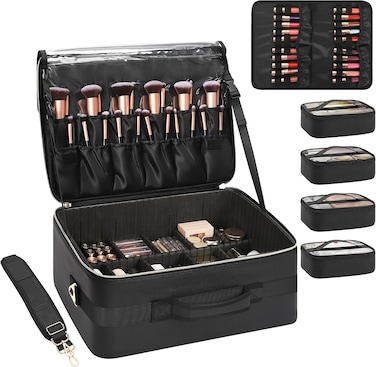 Relavel Extra Large Makeup Bag, Professional Makeup Train Case