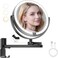 Brightown 8" Wall Mounted Makeup Mirror with Lights &amp; Magnification 1X/10X