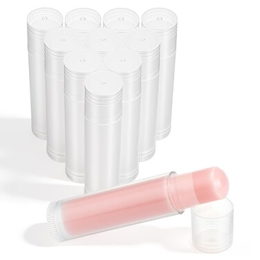 Salbsever 10 Pcs Empty Lip Balm Tubes, 5G Tubes Empty, Clear Plastic Rotatable Containers for Diy Lipstick, Perfume Balm and Gift Making