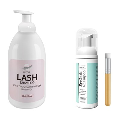 Svecke 1L Lash Shampo Bulk and Rose Lash Shampoo 2 Fl.oz