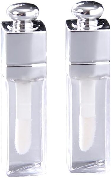 ZLmoue 2 Pack 3ML Empty Lip Gloss Tubes Clear Refillable Lips Balm Bottles Clear Lip Gloss Tubes with Wand Mini Lipstick Containers Refillable Lips Balm Glosses Containers for Diy Makeup