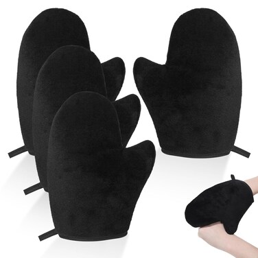 Apausvcm 4 Packs Self Tanning Mitts, Double Sided Reusable Sunless Tanning Mittens