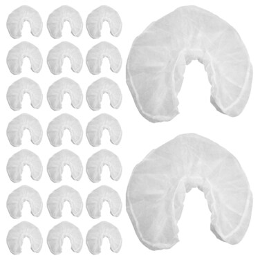 Cabilock 50 Disposable U-Shaped Pillow Covers, Thickened Nonwoven Pillowcases, White